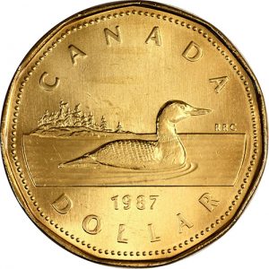 Small one-dollar coin
