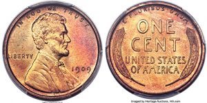 U.S. one-cent coin 1909