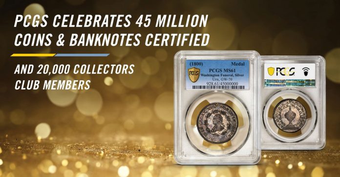 PCGS 45 Millionth Coin/20,000th Collectors Club Member