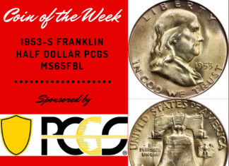 PCGS Coin of the Week: 1953-S Franklin Half Dollar MS65FBL