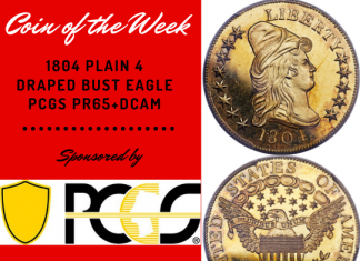 1804 Plain 4 Draped Bust Eagle PCGS PR65+DCAM.