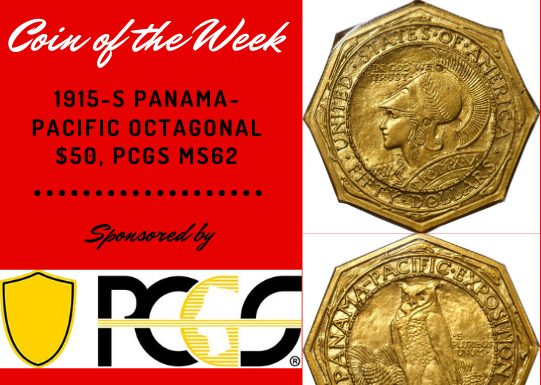 1915-S $50 Octagonal Panama-Pacific