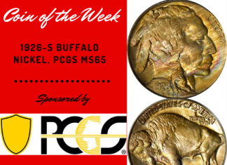 1926-S-Buffalo-Nickel-PCGSMS65. Image is courtesy of Stack's Bowers Galleries.