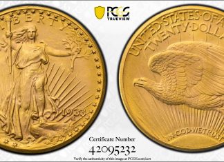 1933 Saint-Gaudens Double Eagle, PCGS MS65