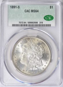 MS-64 1891-S Morgan silver dollar